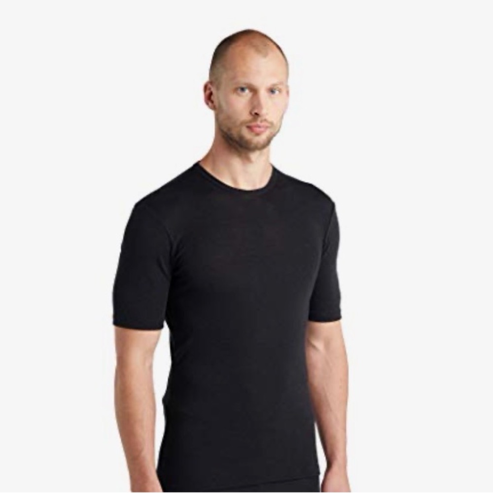 Icebreaker Black Short Sleeve Crew Neck Undershirt Small - B4